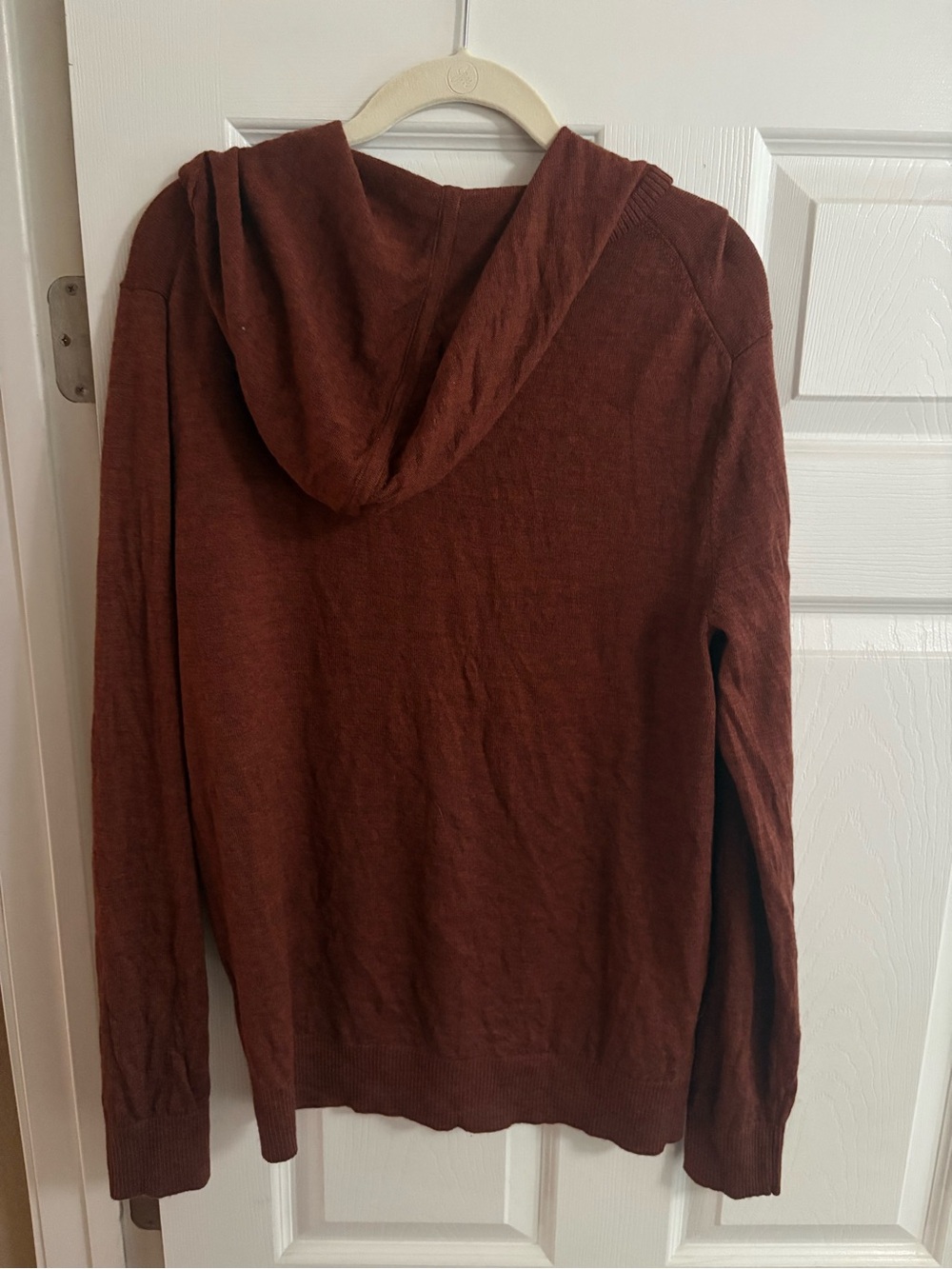 Artefact 100% merino wool hooded sweatshirt hoodie burnt orange comfy men's L - Picture 2 of 6